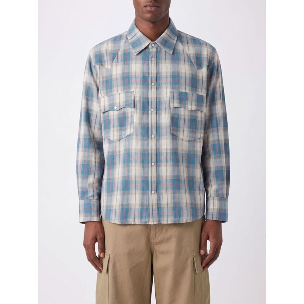 Found Men Found Long-Sleeved Check Cotton Shirt With Patch Pockets